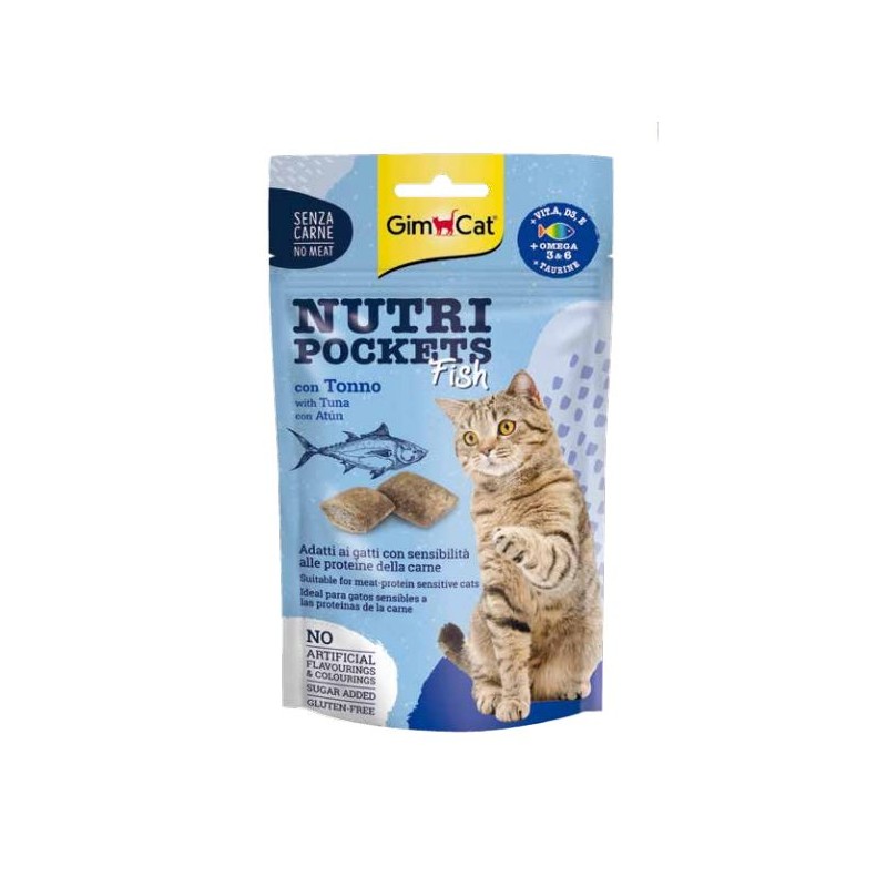 Gimborn Gimcat Nutri Pockets Fish Tonno Snack per Gatti 60g Gimborn Gimcat Nutri Pockets Fish Tonno Snack per Gatti 60g