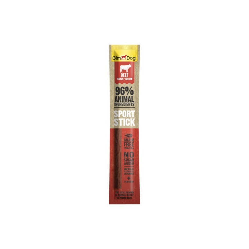 Gimborn Gimdog Cane Snack Sport Stick Manzo snack proteico cane 12g Gimborn Gimdog Cane Snack Sport Stick Manzo snack proteico cane 12g