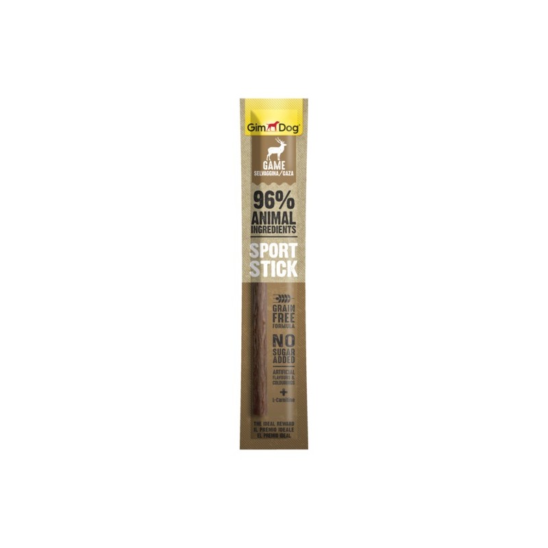 Gimborn Gimdog Cane Snack Sport Stick Selvaggina 12 kg, snack proteici senza cereali per cani attivi Gimborn Gimdog Cane Snack Sport Stick Selvaggina 12 kg, snack proteici senza cereali per cani attivi