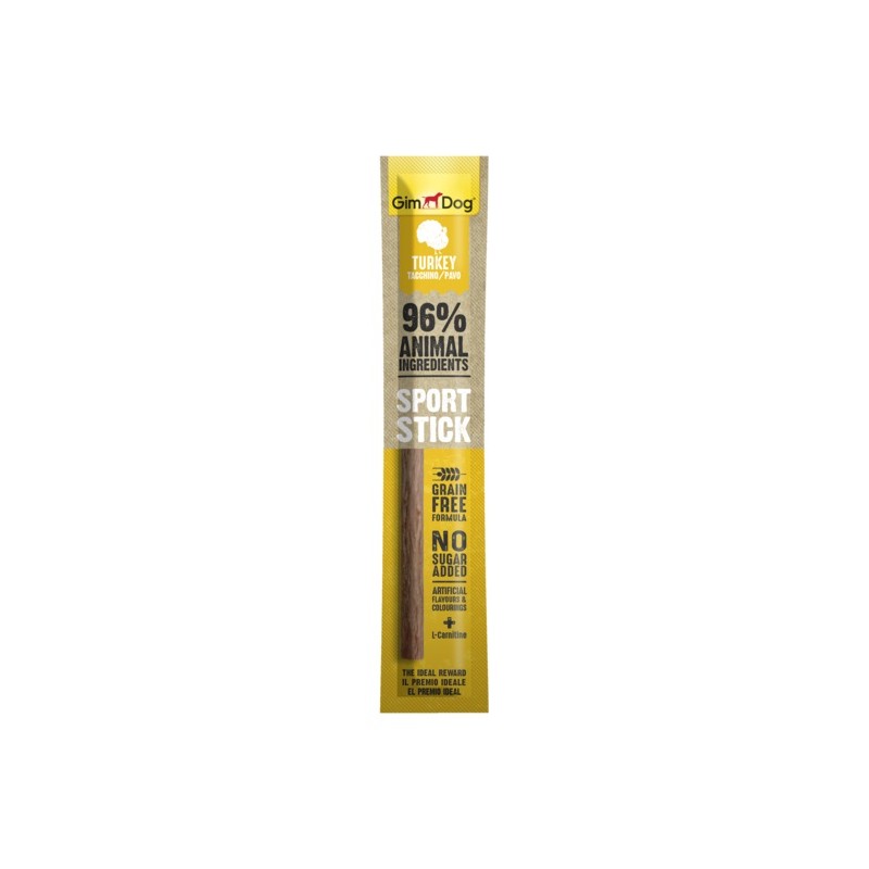 Gimborn Gimdog Cane Snack Sport Stick Tacchino Snack Senza Cereali 12 gr