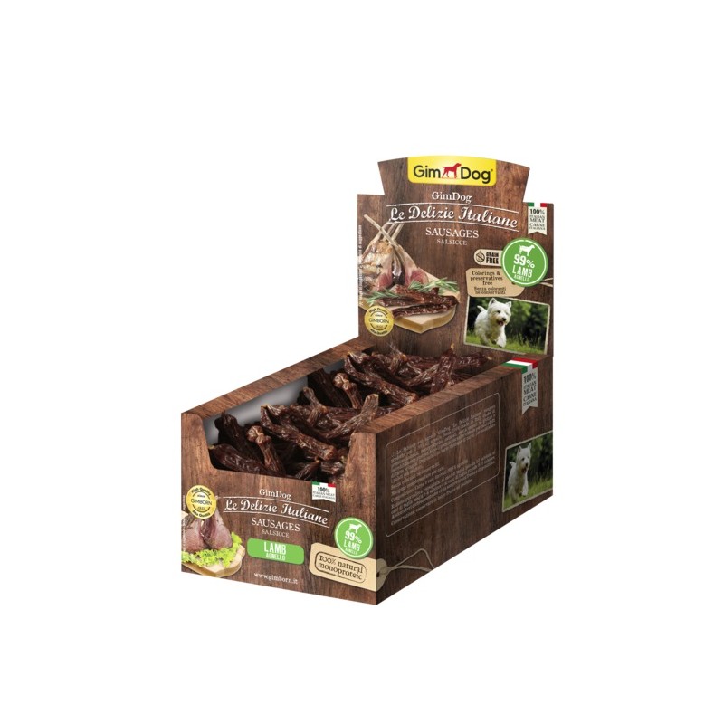 Salsicce GimDog all'Agnello Snack Naturale per Cani 1 Pezzo Salsicce GimDog all'Agnello Snack Naturale per Cani 1 Pezzo