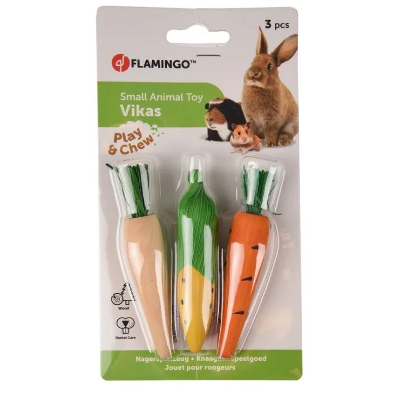 Flamingo Roditori Gioco Vikas per Denti Sani 3 Pezzi 10 cm Flamingo Roditori Gioco Vikas per Denti Sani 3 Pezzi 10 cm