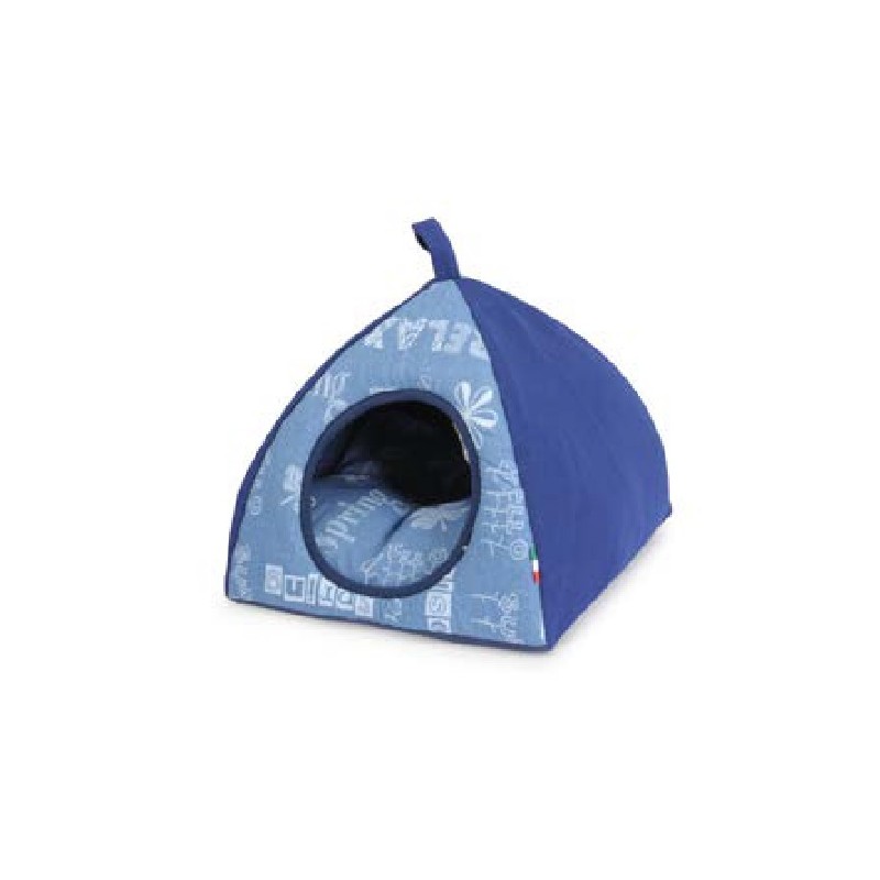 Alba Cuccia Igloo Easy 40x40x28 cm Blu per cani e gatti, cuscino lavabile Alba Cuccia Igloo Easy 40x40x28 cm Blu per cani e gatti, cuscino lavabile
