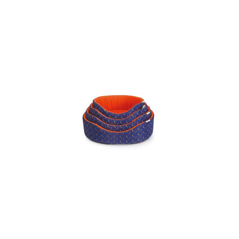 Alba Cuccia Ovale Ossicini 48 cm Blu/Arancione per cani e gatti Alba Cuccia Ovale Ossicini 48 cm Blu/Arancione per cani e gatti
