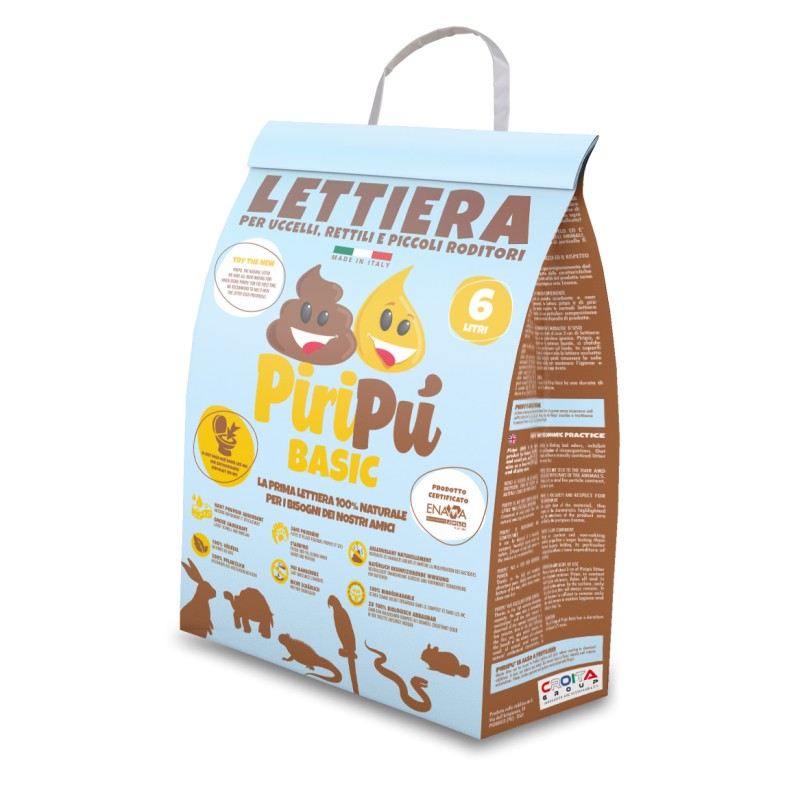 Piripù Basic Lettiera Naturale per Piccoli Animali 6L Piripù Basic Lettiera Naturale per Piccoli Animali 6L