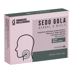 confezione diFPR Sedo Gola Herbal Miele Integratore Gola e Tosse 24 Caramelle