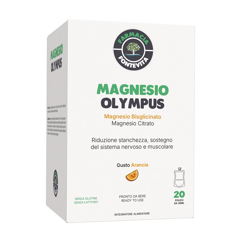 Magnesio Olympus integratore per energia, muscoli e sistema nervoso 20 pouch da 30 ml Magnesio Olympus integratore per energia, muscoli e sistema nervoso 20 pouch da 30 ml