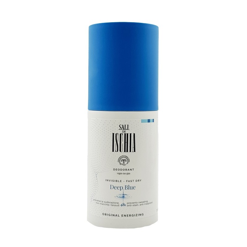 Sali di Ischia Deodorante Deep Blue per Sudorazione e Anti-macchia Flacone 75ml Sali di Ischia Deodorante Deep Blue per Sudorazione e Anti-macchia Flacone 75ml