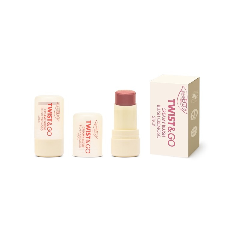 Purobio Twist&go Blush Cremoso 03 Macaron per Guance Naturali Stick da 5g Purobio Twist&go Blush Cremoso 03 Macaron per Guance Naturali Stick da 5g