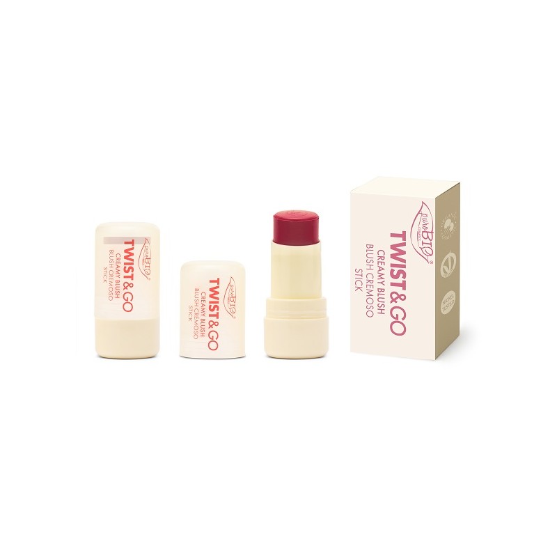 Purobio Twist&go Blush Cremoso 04 Fragola per Guance Naturali Stick da 5g Purobio Twist&go Blush Cremoso 04 Fragola per Guance Naturali Stick da 5g