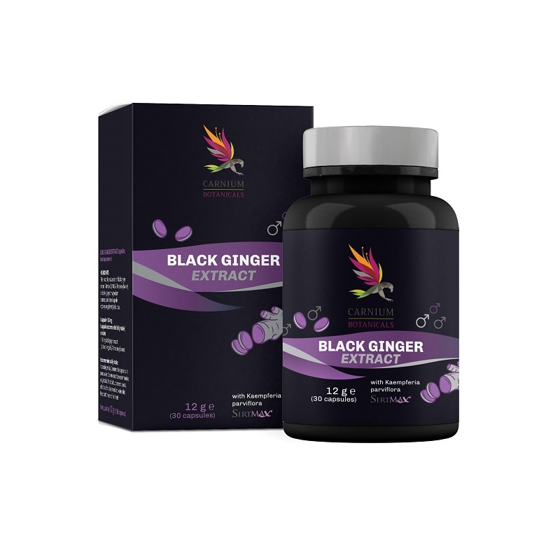 Carnium Botanicals Black Ginger Extract per Vitalità e Benessere 30 Capsule