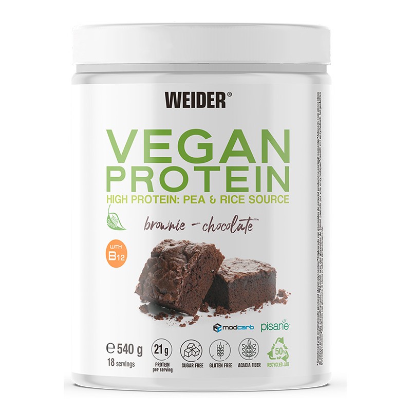 Weider Vegan Protein Cioccolato per Massa Muscolare e Recupero 540g