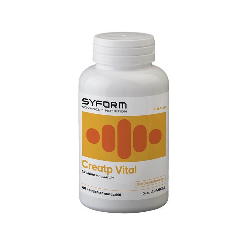 Creatp Vital Arancia integratore creatina per energia muscolare 60 compresse masticabili Creatp Vital Arancia integratore creatina per energia muscolare 60 compresse masticabili
