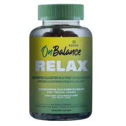 confezione di Aquilea On Balance Relax Integratore per Stress Gusto Frutti di Bosco 60 Gummies