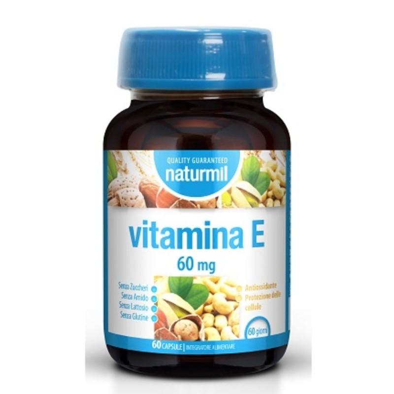 barattolo di Naturmil Integratore di Vitamina E 60mg 60 Capsule barattolo di Naturmil Integratore di Vitamina E 60mg 60 Capsule