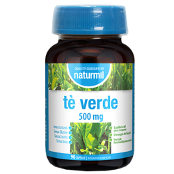 barattolo di Naturmil Tè Verde 500mg Integratore Drenante per Controllo del Peso 90 Capsule