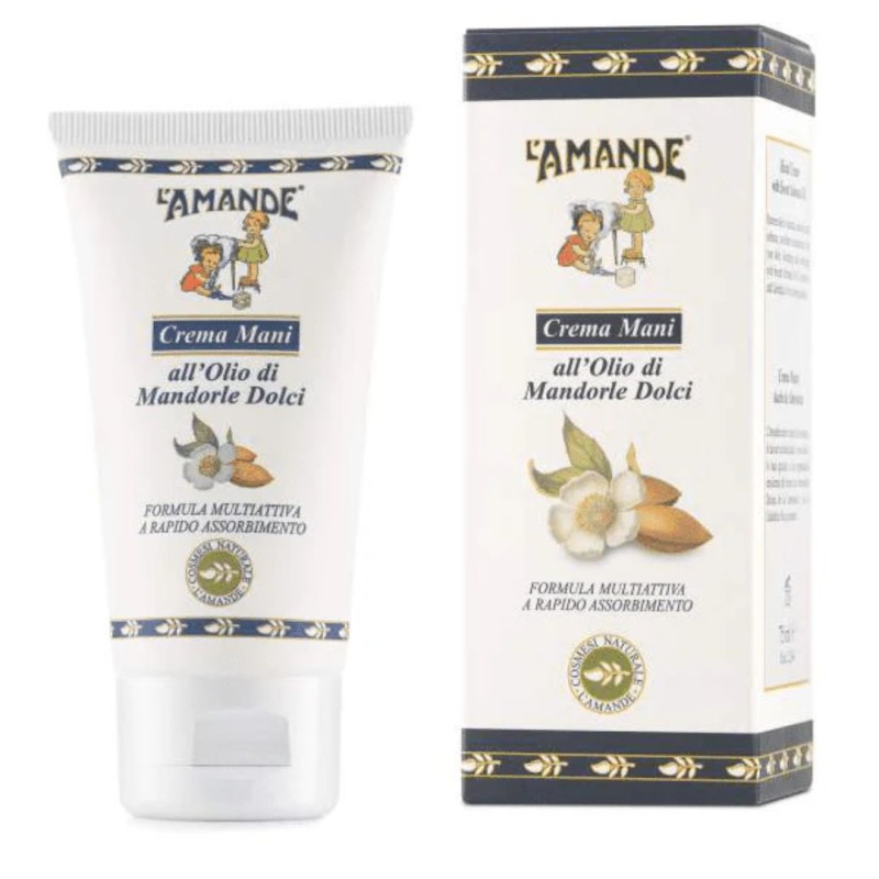 confezione e tubetto L'Amande Crema Mani Nutriente e Idratante Olio di Mandorle Dolci 75ml confezione e tubetto L'Amande Crema Mani Nutriente e Idratante Olio di Mandorle Dolci 75ml