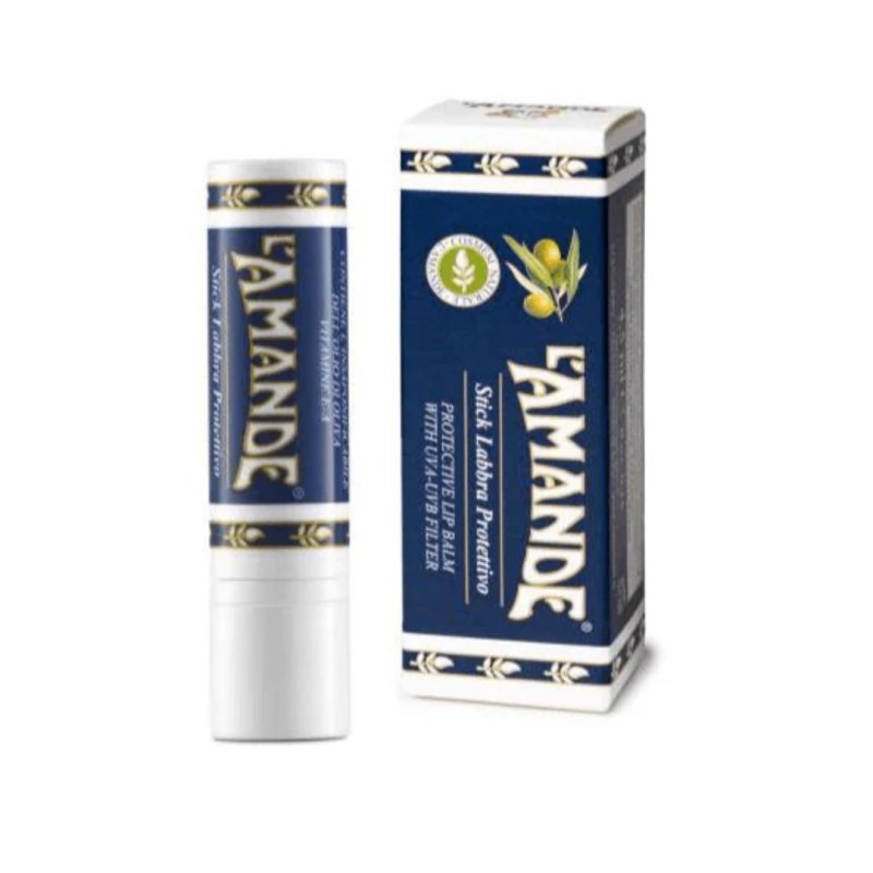confezione di L'Amande Marseille Stick Labbra Protettivo per Labbra Sensibili 4,5ml confezione di L'Amande Marseille Stick Labbra Protettivo per Labbra Sensibili 4,5ml