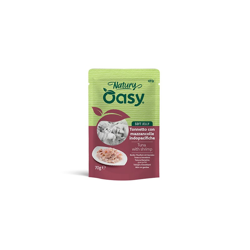 Oasy Wet Cat Natury Soft Jelly Tonnetto Mazzancolle 70g Alimento Gatti Oasy Wet Cat Natury Soft Jelly Tonnetto Mazzancolle 70g Alimento Gatti