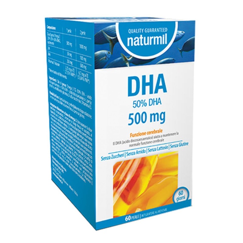 Formato di Naturmil Dha Integratore di Omega 3 EPA DHA 60 Perle Formato di Naturmil Dha Integratore di Omega 3 EPA DHA 60 Perle