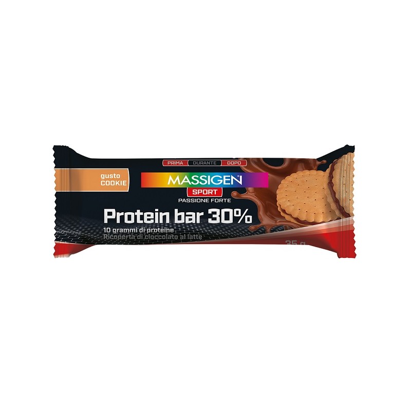 Massigen Sport Protein Barretta 30% Cookies per Recupero Muscolare Barretta da 50g Massigen Sport Protein Barretta 30% Cookies per Recupero Muscolare Barretta da 50g