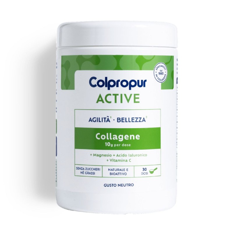 barattolo di Colpropur Active Integratore con Collagene Gusto Neutro 330gr barattolo di Colpropur Active Integratore con Collagene Gusto Neutro 330gr