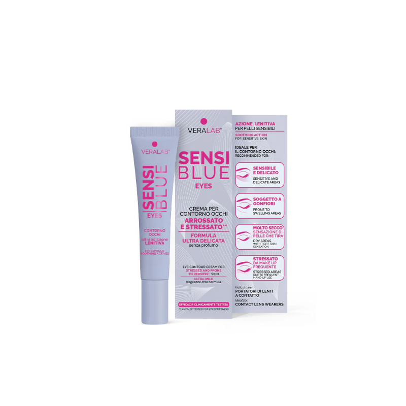 confezione di Veralab Sensiblue Eyes Crema Contorno Occhi Lenitiva 15ml confezione di Veralab Sensiblue Eyes Crema Contorno Occhi Lenitiva 15ml