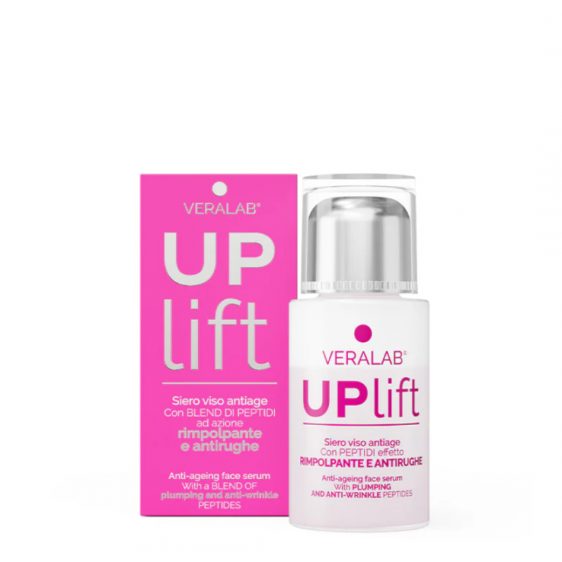 confezione di Veralab Uplift Siero Viso Bifasico Rimpolpante Antiage 30ml