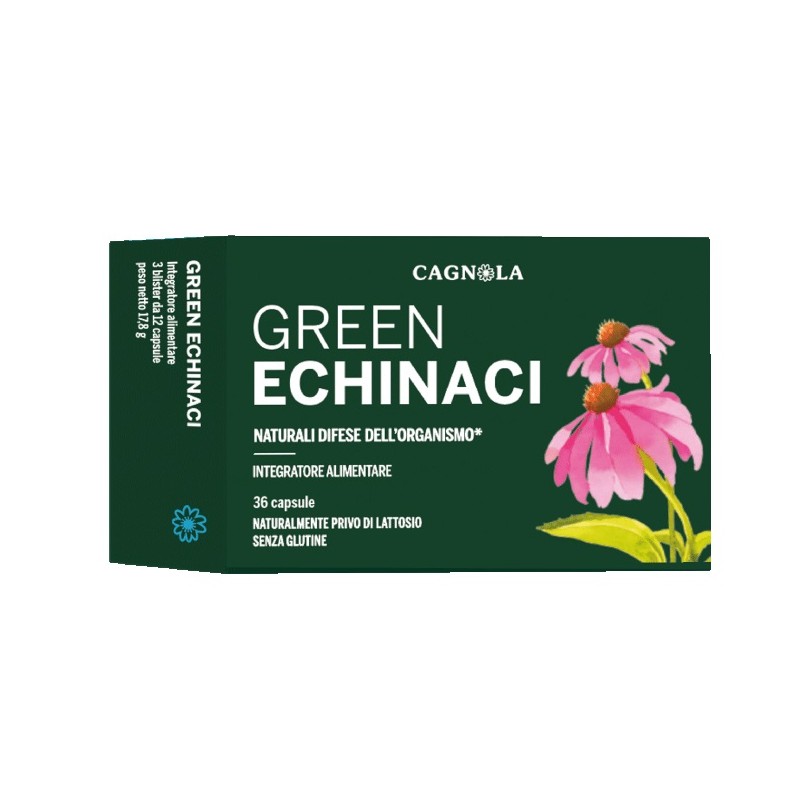 Green Echinaci Integratore con Echinacea Difese Immunitarie 36 Capsule Green Echinaci Integratore con Echinacea Difese Immunitarie 36 Capsule