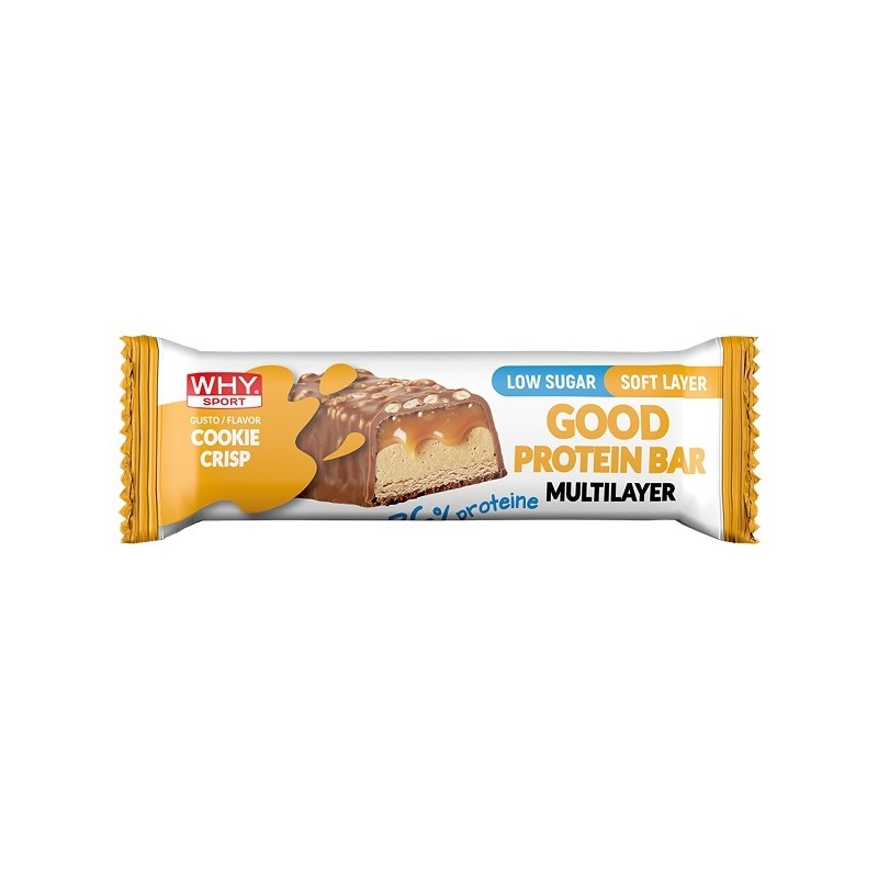 Whysport Good Protein Bar Cookie Crisp snack proteico senza glutine 45 g Whysport Good Protein Bar Cookie Crisp snack proteico senza glutine 45 g