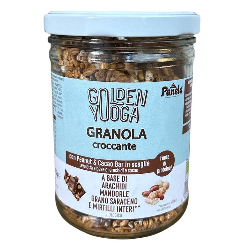 Panela Golden Yooga Granola Peanut & Cacao per Colazione Proteica Senza Glutine 315 g Panela Golden Yooga Granola Peanut & Cacao per Colazione Proteica Senza Glutine 315 g