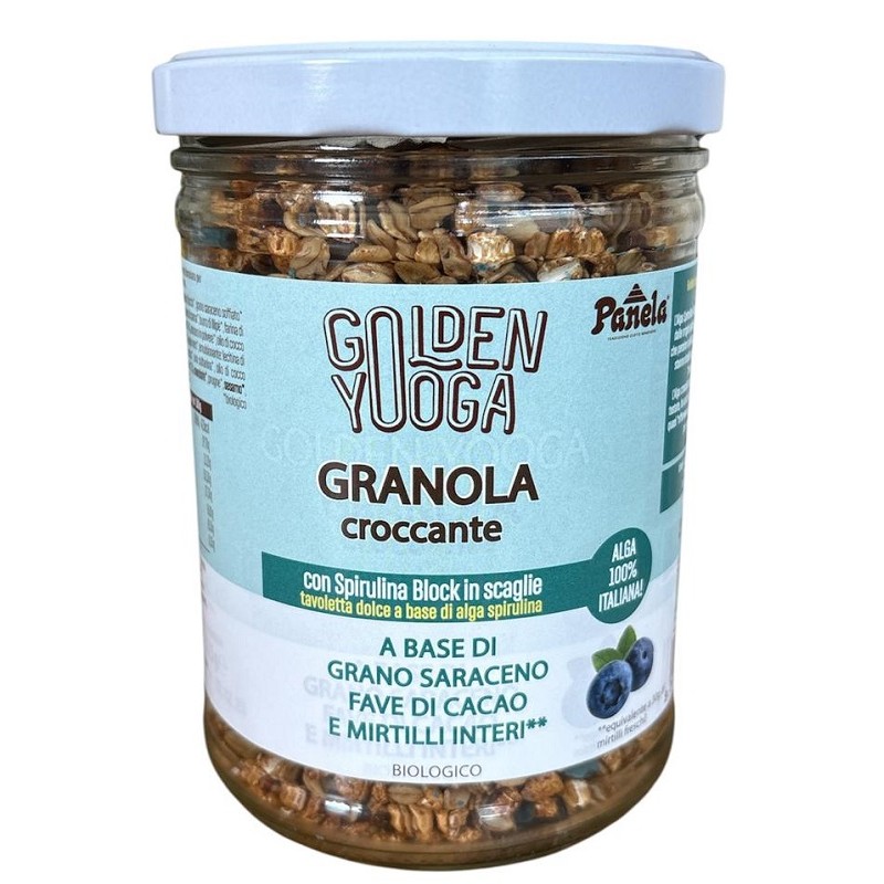 Panela Golden Yooga Granola Spirulina Croccante Bio per Colazione Sana e Snack 315 g Panela Golden Yooga Granola Spirulina Croccante Bio per Colazione Sana e Snack 315 g