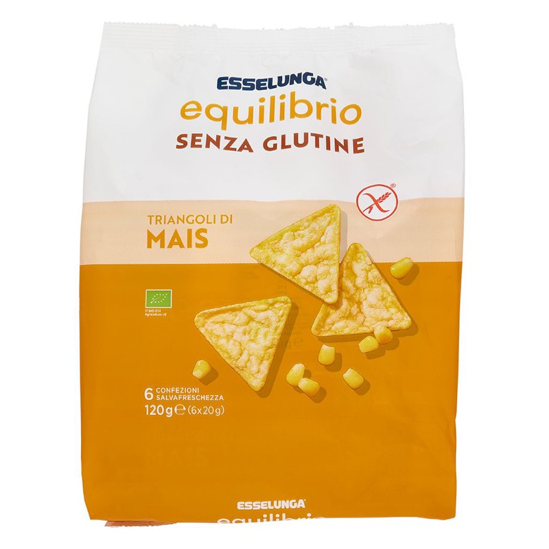 Equilibrio Triangoli di Mais snack senza glutine per celiaci 6x20g Equilibrio Triangoli di Mais snack senza glutine per celiaci 6x20g