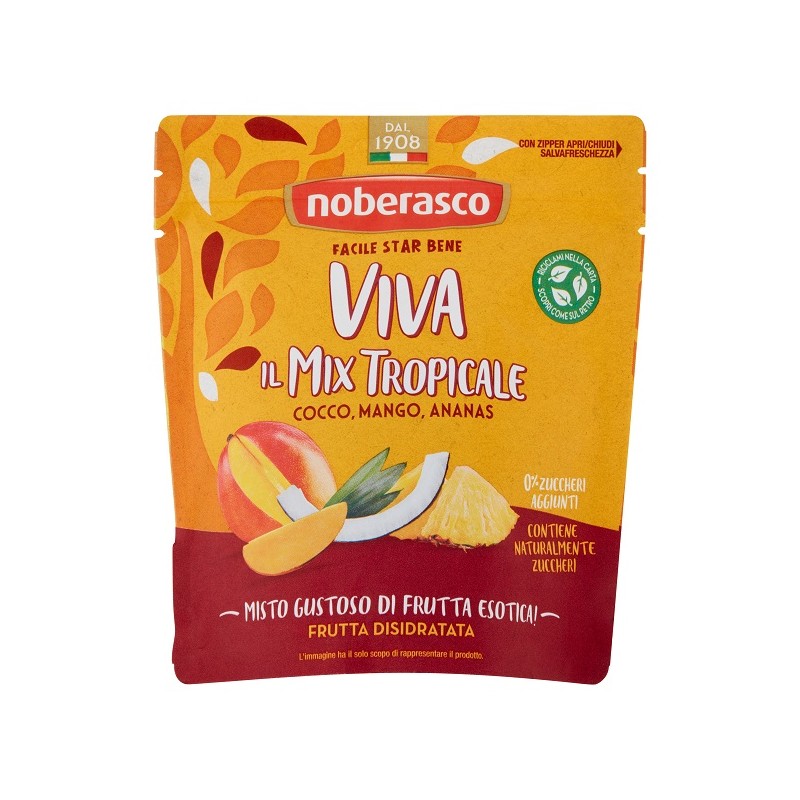 Viva Il Mix Tropicale snack di frutta disidratata per energia e benessere 80 g Viva Il Mix Tropicale snack di frutta disidratata per energia e benessere 80 g