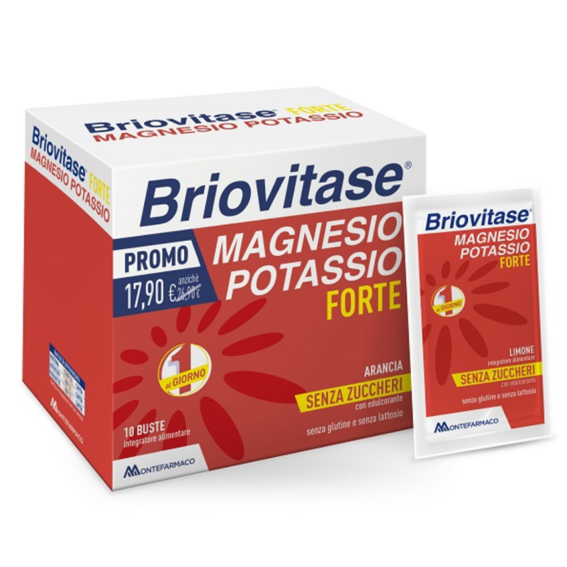confezione di Briovitase Magnesio Potassio Forte Integratore per Stanchezza Senza Zuccheri 30 Buste confezione di Briovitase Magnesio Potassio Forte Integratore per Stanchezza Senza Zuccheri 30 Buste
