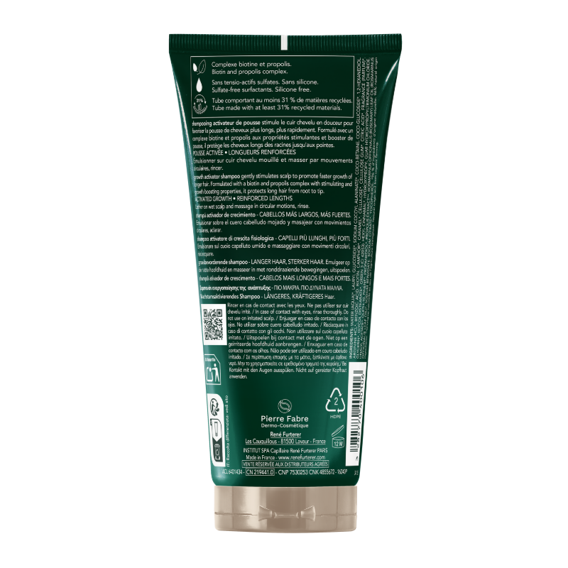 retro flacone di René Furterer Triphasic Shampoo Attivatore Crescita Capelli 200ml retro flacone di René Furterer Triphasic Shampoo Attivatore Crescita Capelli 200ml