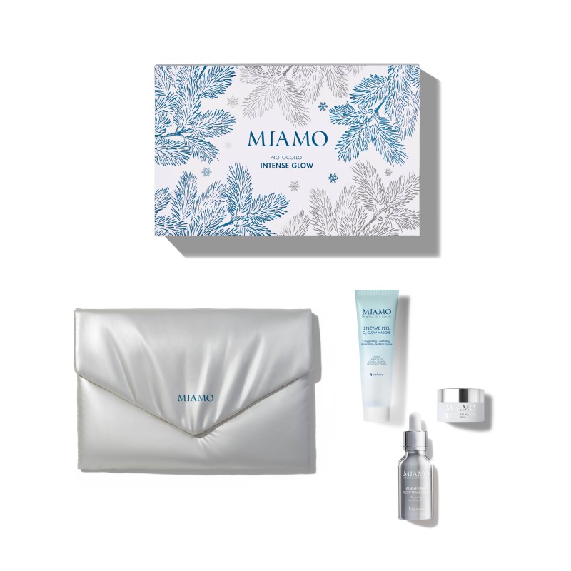 cofanetto Miamo Intense Glow Siero Illuminante, Peeling Esfoliante e Maschera Antiossidante 3 Pezzi