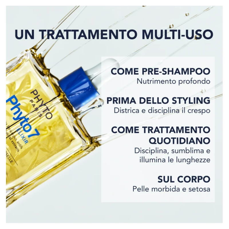 Phyto 7 Elixir Olio Sublimante Disciplinante Capelli Spessi Secchi e Danneggiati 100ml Phyto 7 Elixir Olio Sublimante Disciplinante Capelli Spessi Secchi e Danneggiati 100ml