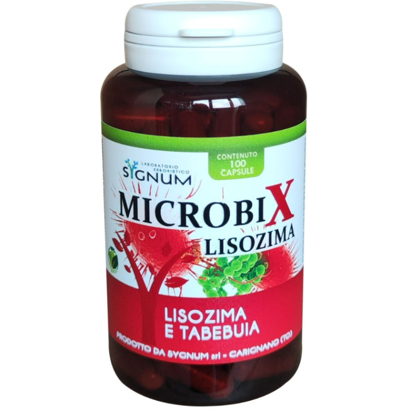 barattolo di Sygnum Microbix Lisozima e Tabebuia Integratore Antibatterico 100 Capsule