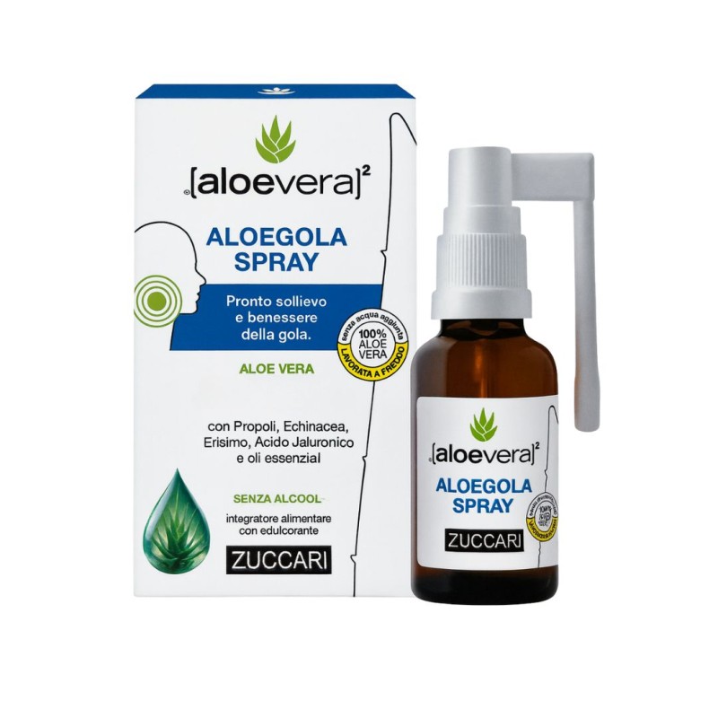 Formato di Zuccari Aloe Vera 2 Aloe Gola Spray per Mal di Gola 30ml Formato di Zuccari Aloe Vera 2 Aloe Gola Spray per Mal di Gola 30ml