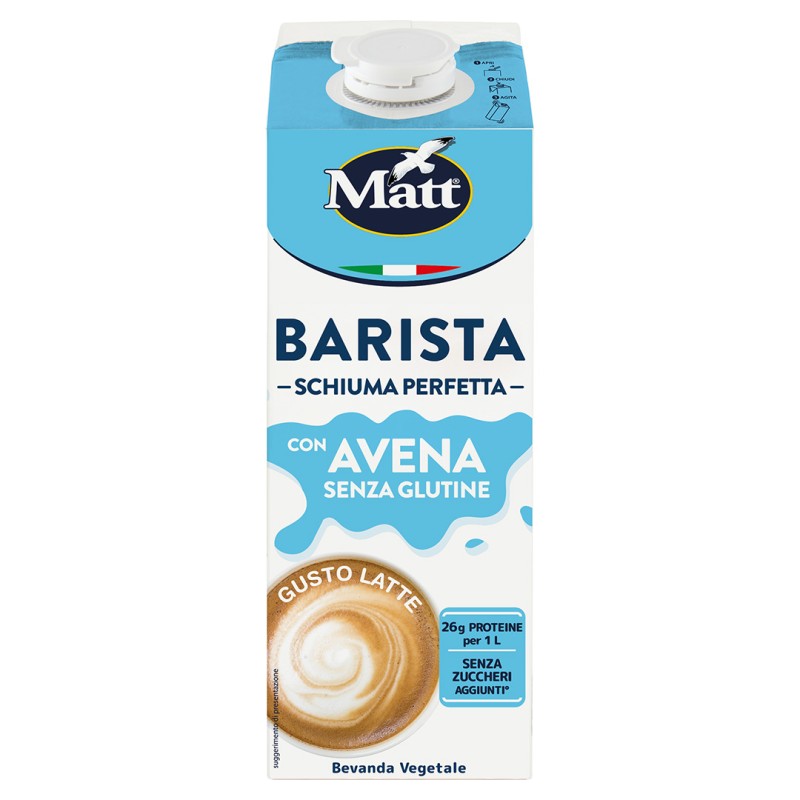 confezione di Matt Barista Schiuma Perfetta Bevanda Vegetale di Avena 1 Litro confezione di Matt Barista Schiuma Perfetta Bevanda Vegetale di Avena 1 Litro