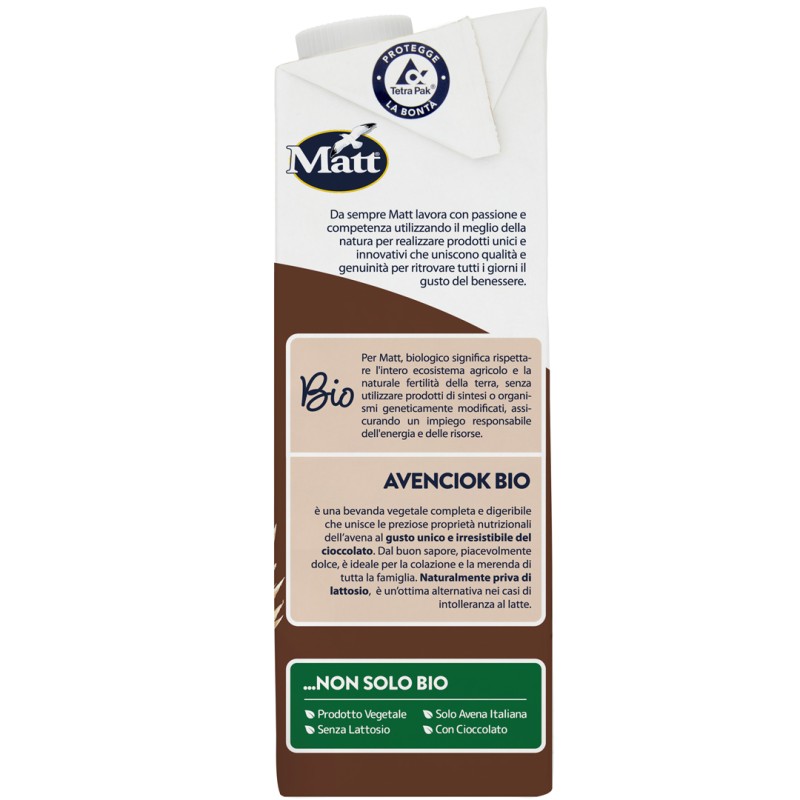 Matt Avenciok Bio Bevanda Vegetale Late di Avena al Cioccolato 1 Litro