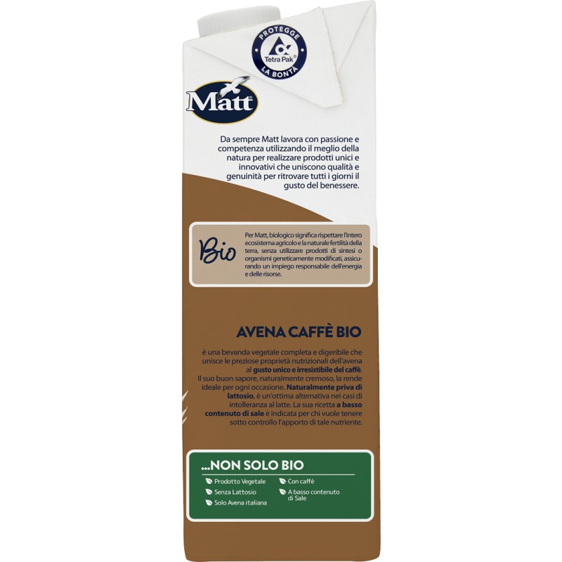 Matt Avena Caffè Bio Latte Avena e Caffè Bevanda Vegetale 1 Litro Matt Avena Caffè Bio Latte Avena e Caffè Bevanda Vegetale 1 Litro