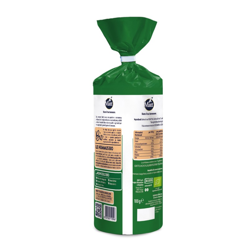 Matt Le Hummus Gallette a Base di Farina di Ceci 100 g Matt Le Hummus Gallette a Base di Farina di Ceci 100 g
