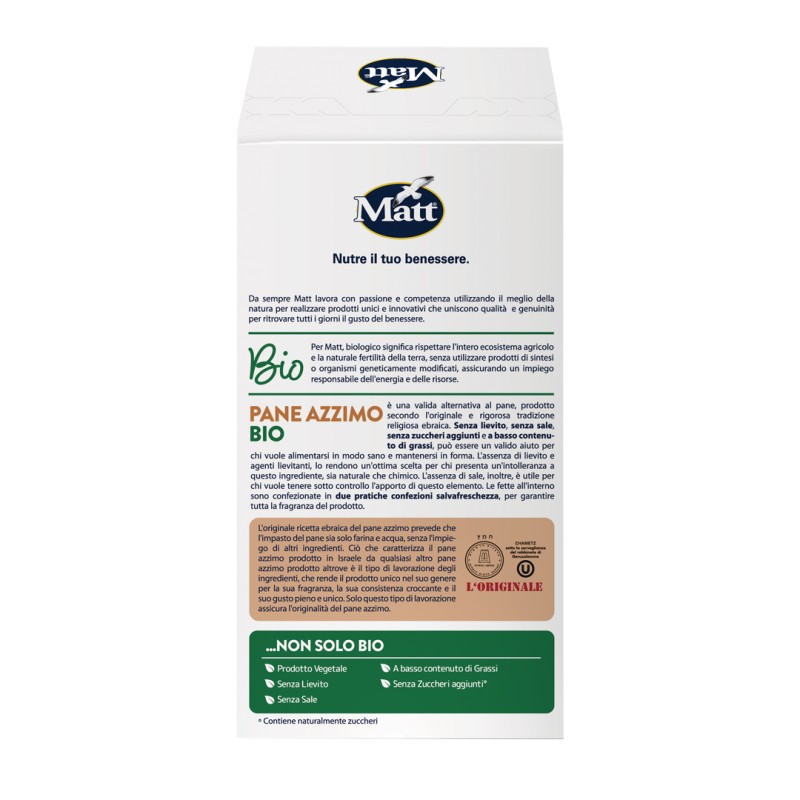 Matt Pane Azzimo Bio pane senza lievito e sale per dieta leggera 200g Matt Pane Azzimo Bio pane senza lievito e sale per dieta leggera 200g