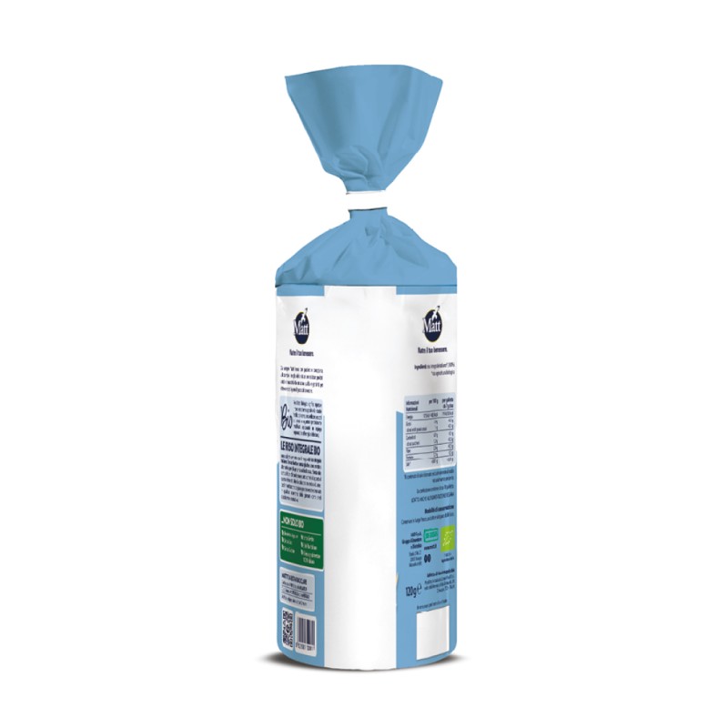 Matt Gallette Le Riso Integrale Bio snack senza glutine ricco di fibre 120g Matt Gallette Le Riso Integrale Bio snack senza glutine ricco di fibre 120g