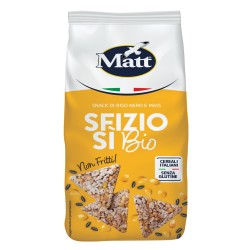 Matt Snack Sfiziosi Riso Nero/Mais Bio snack senza glutine ricco di fibre 60g Matt Snack Sfiziosi Riso Nero/Mais Bio snack senza glutine ricco di fibre 60g