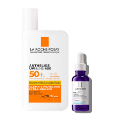 confezione di La Roche Posay Anthelios Uv Mune Fluido Invisibile 50ml + Mela B3 10ml