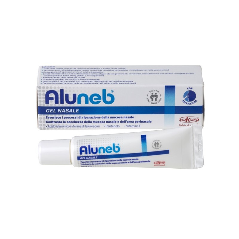 confezione di Aluneb Gel Nasale Idratante con Acido Ialuronico 10ml confezione di Aluneb Gel Nasale Idratante con Acido Ialuronico 10ml