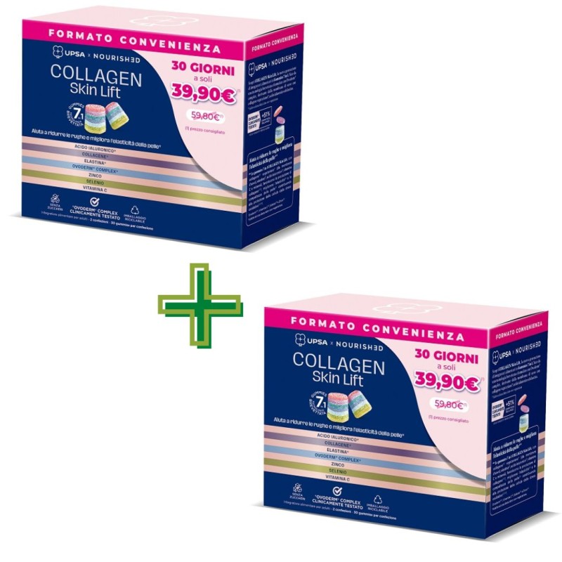 Formato di Upsa x Nourished Collagen Skin Lift Integratore per la Pelle Caramelle Gommose 30x2 Pacchi